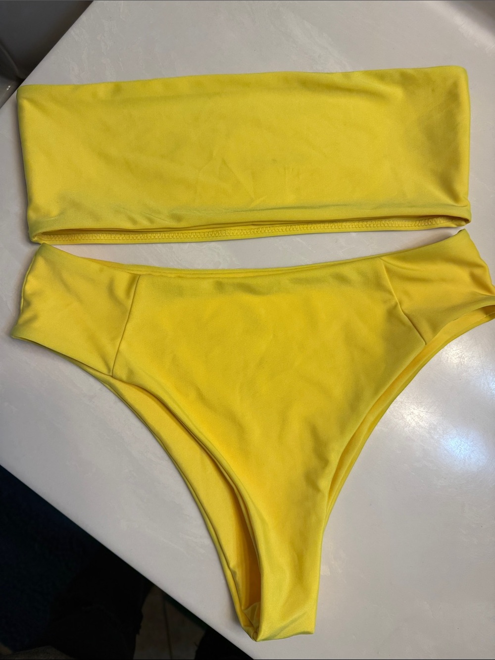 Yellow Bandeau Bikini Set - Women Swim